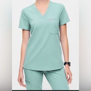Figs Seaglass Medium Catarina Scrub Top